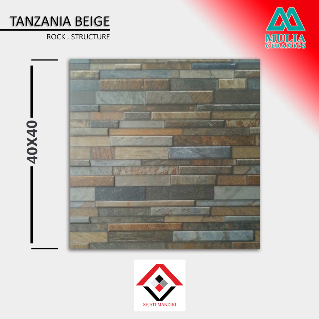 

keramik 40x40 - motif batu alam - mulia tanzania beige