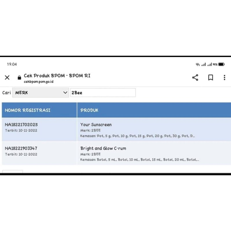 2BEE SUNCREEN &amp; 2BEE CRUM  BPOM  YANG VIRAL