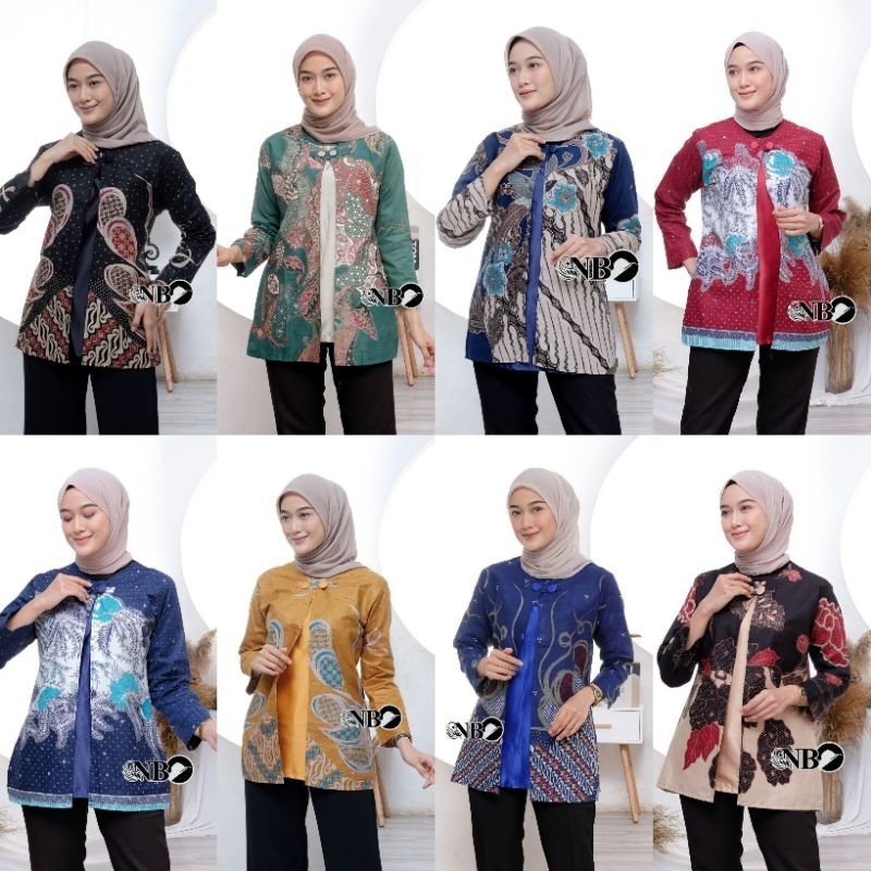 Model Baju Atasan Batik Wanita Lengan Panjang Model Terbaru, Atasan Batik Kerja Wanita Kantor Guru P
