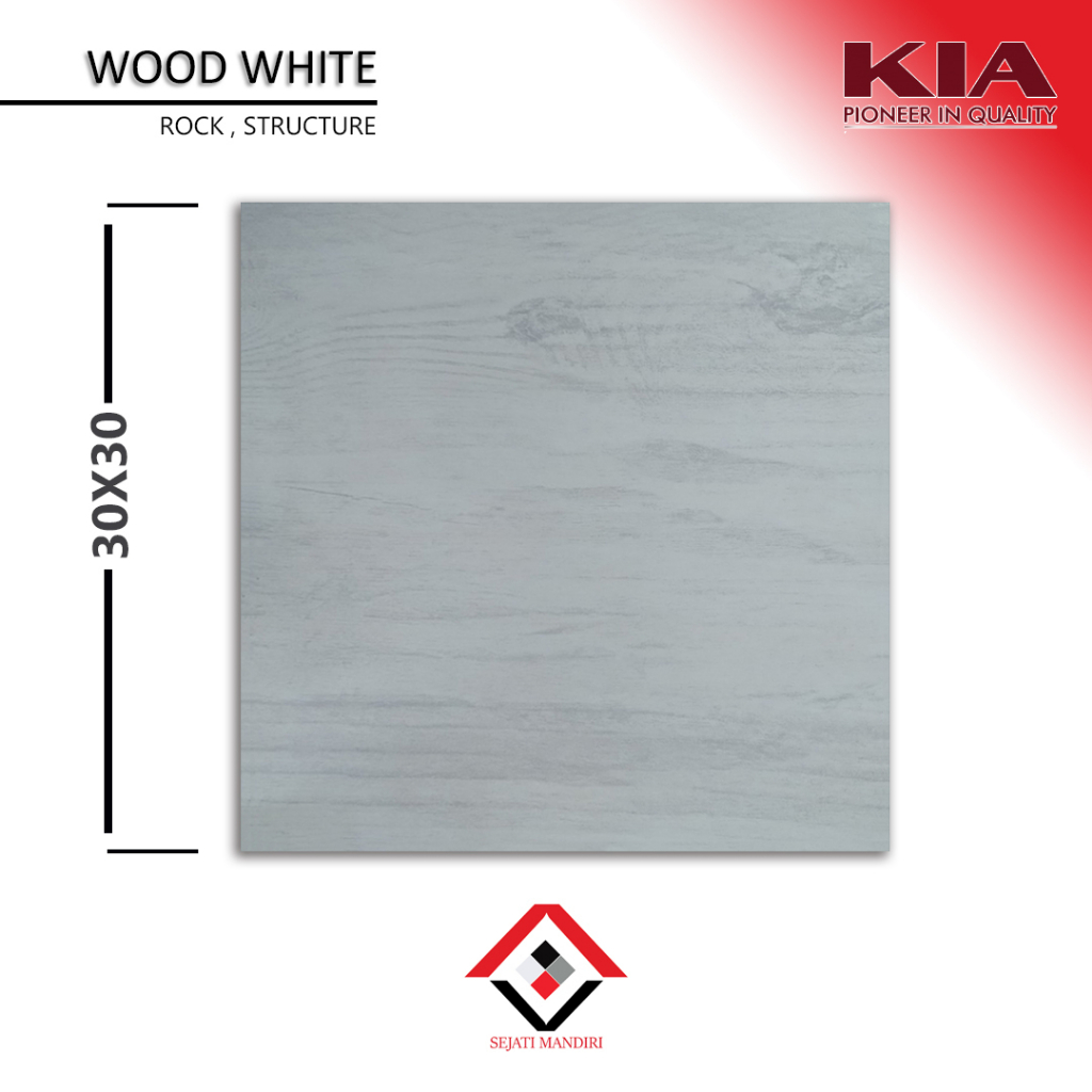 keramik 30x30 - motif serat kayu - kia wood white