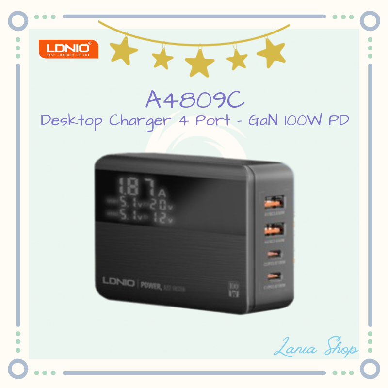 LDNIO A4809C - Super Charging Desktop Charger 4 Port - GaN 100W PD