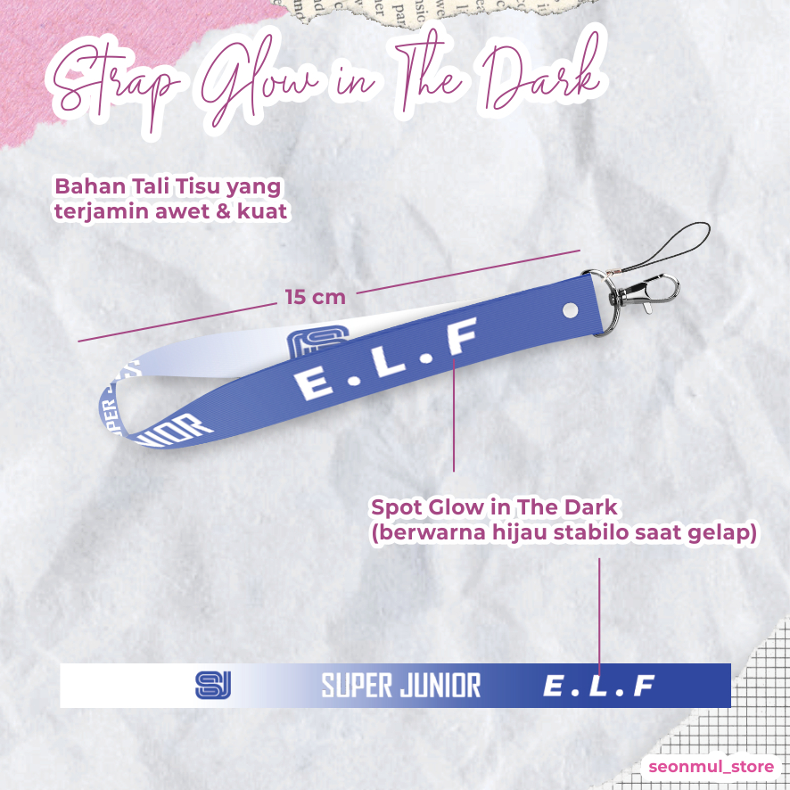 Strap Gantungan LS  Glow in The Dark GID / LIGHT STICK SUPER JUNIOR E.L.F