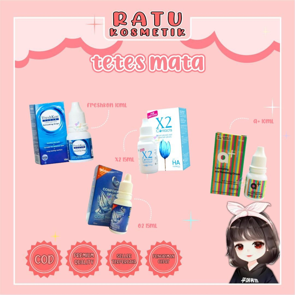 ❤ RATU ❤ Tetes Mata X2 15ml | A+ 10ml | Freshkon 10ml | O2 15ml | Eye Drop Contact | Mata Kering Pakai Softlens | Cairan Soflens