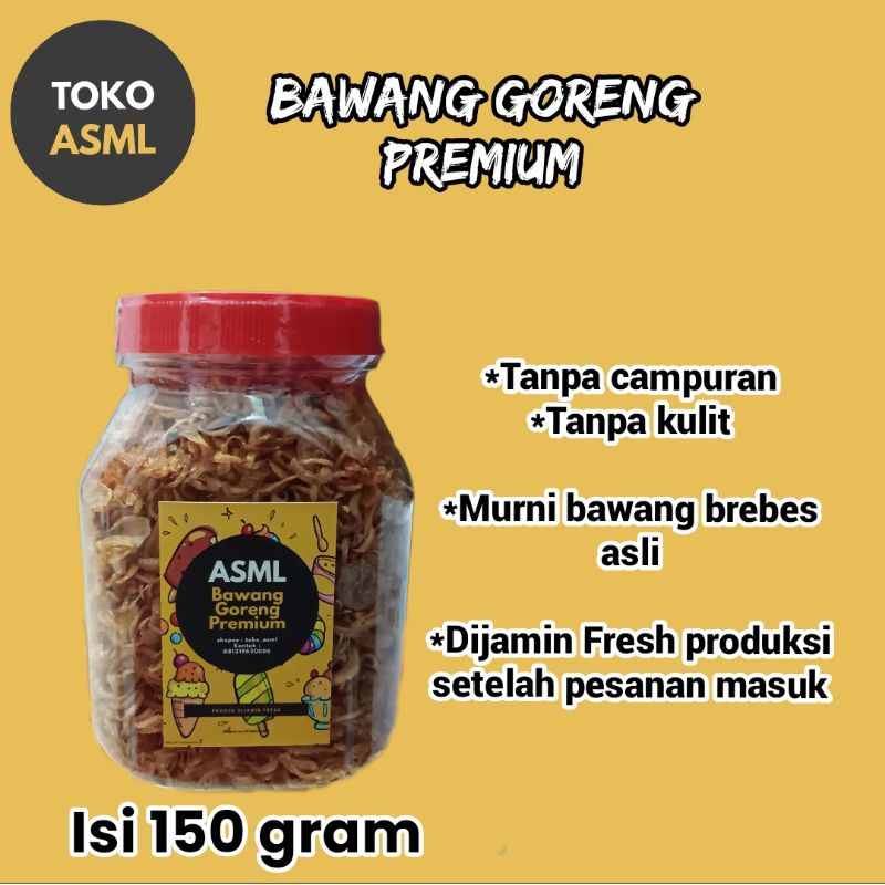 

BAWANG GORENG PREMIUM 100% MURNI BAWANG BREBES 150GR