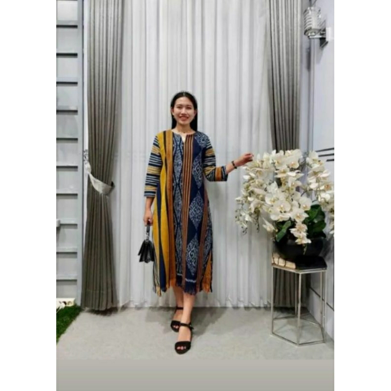 Dress Tenun troso/gamis tenun troso