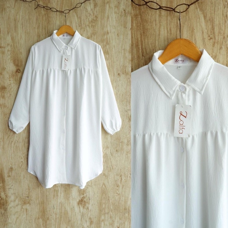 [COD] Shazfa.apparel - Pakaian Baju Wanita Muslim Terhits Alisya Tunik Bahan Crinkle By Zalfa Outfit