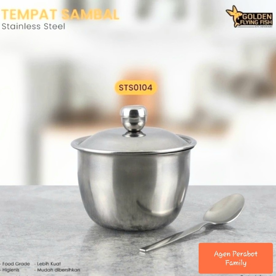 Tempat Sambel / Tempat Saos Cabe Stainless Steel Premium Flying Fish