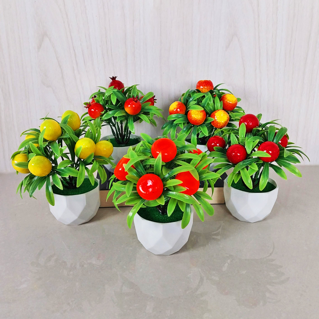 Tanaman Pohon Hias Plastik Mini Dekorasi Rumah Murah Pot Bunga Hias Artificial Flowers Import PBP104