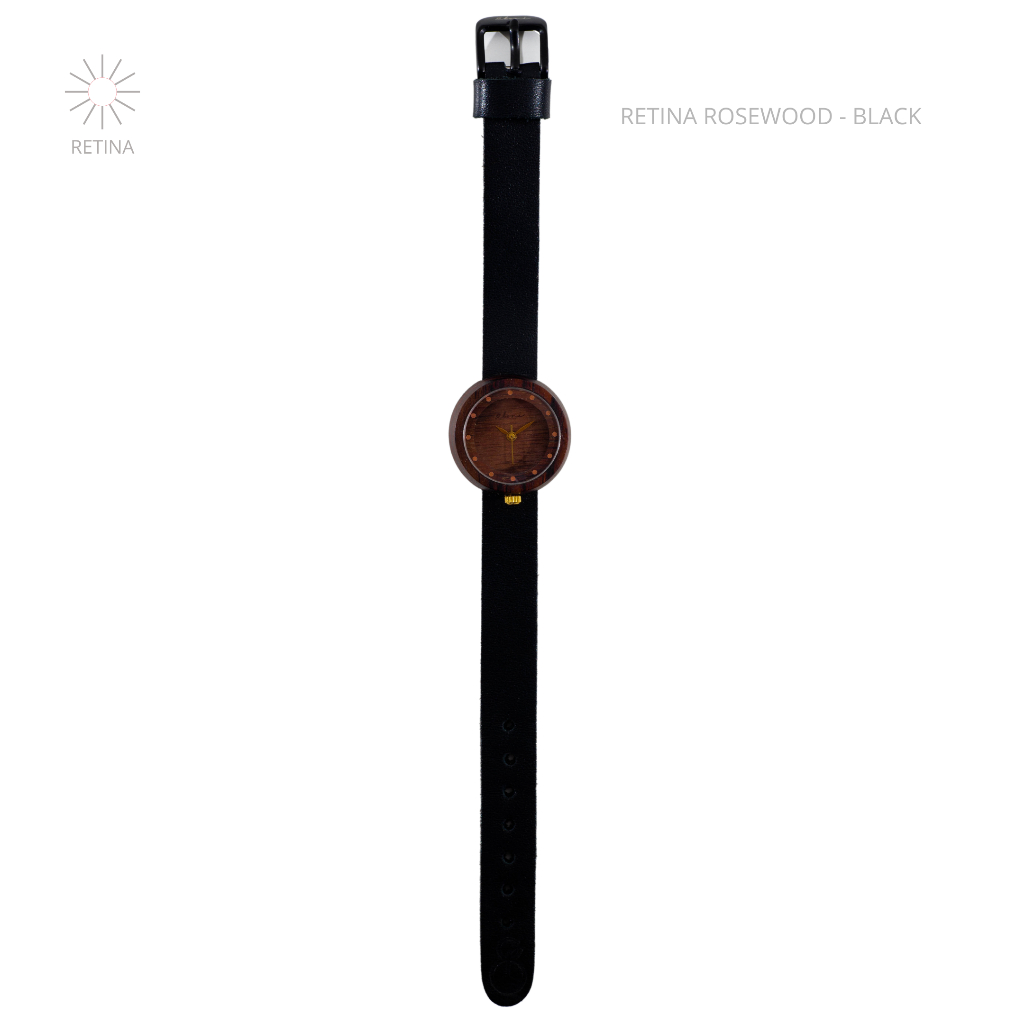 Eboni Jam Tangan Kayu Retina Rosewood - Black