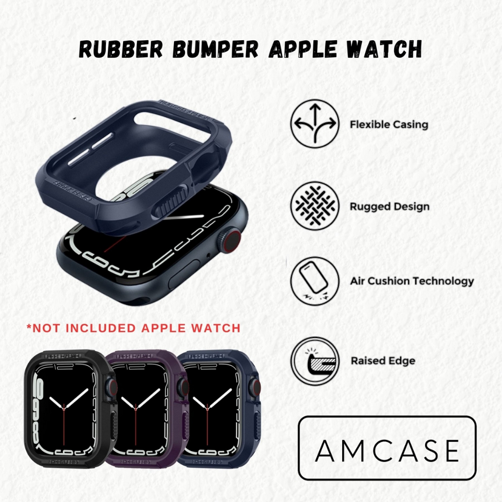 RUGGED ARMOR SP BUMPER APPLE WATCH - SERIES 4 5 6 7 8 SE | SIZE 44mm 45mm | Silicone case iwatch