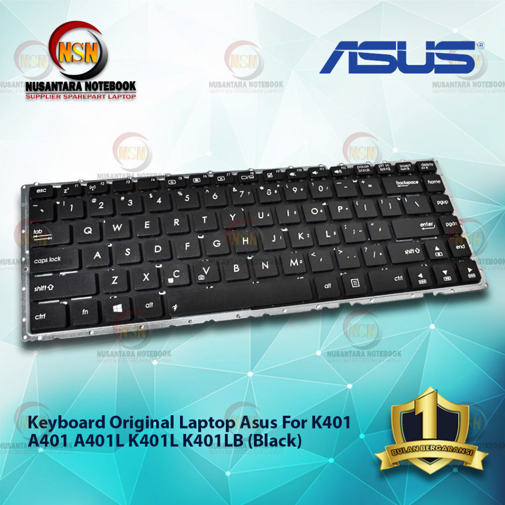 Keyboard Original Laptop Asus K401 A401 A401L K401L K401LB Black Hitam