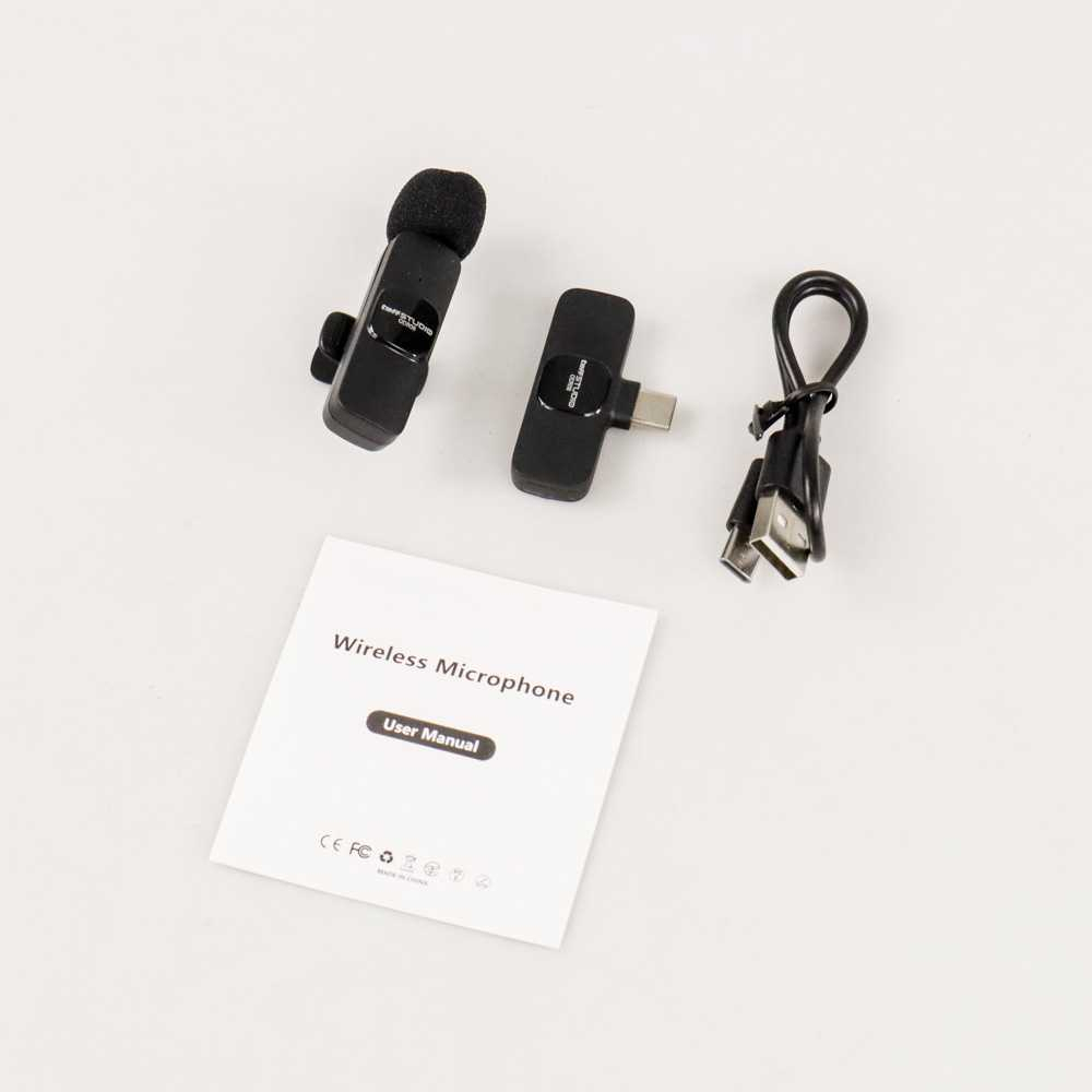 TaffSTUDIO Wireless Lavalier Lapel Portable Microphone USB Type C - ODR08 Mikrofon wireless dengan ukuran mini bisa untuk smartphone, PC, laptop, ataupun tablet