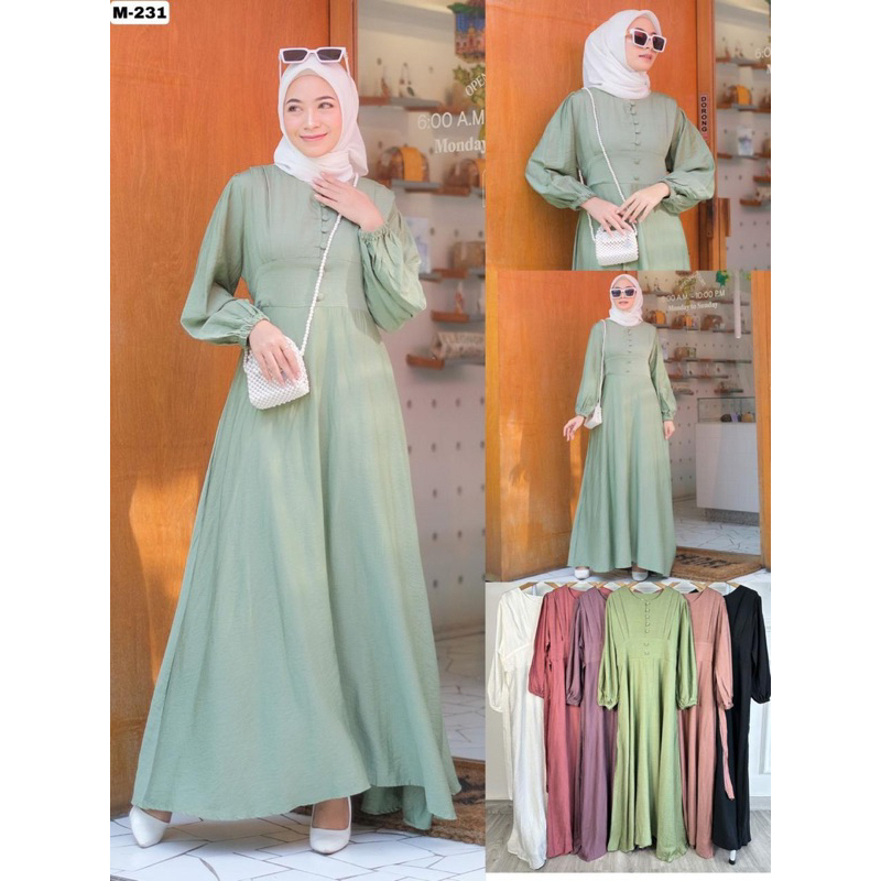 gamis polos linen
