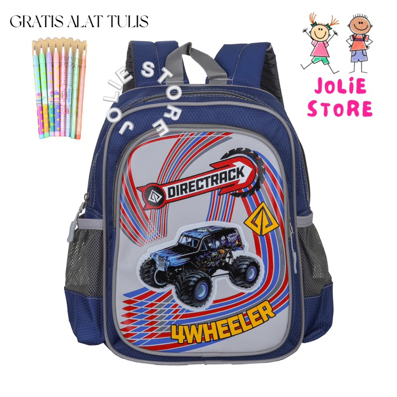 Tas Ransel PAUD Anak Laki laki Motif Mobil Alto Pro 4Whleer 41478B (UKURAN KECIL)