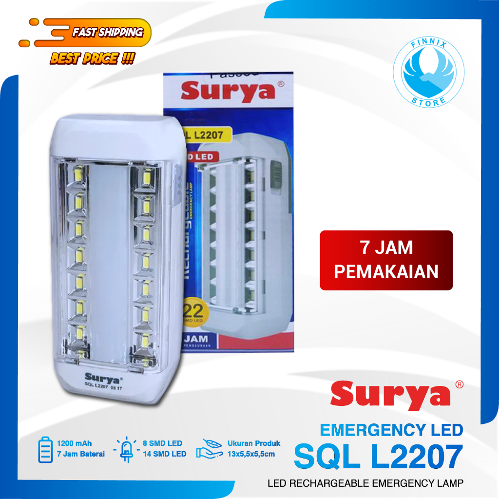 SURYA SQL L2207 Lampu Senter Led Emergency Lampu Darurat Portable