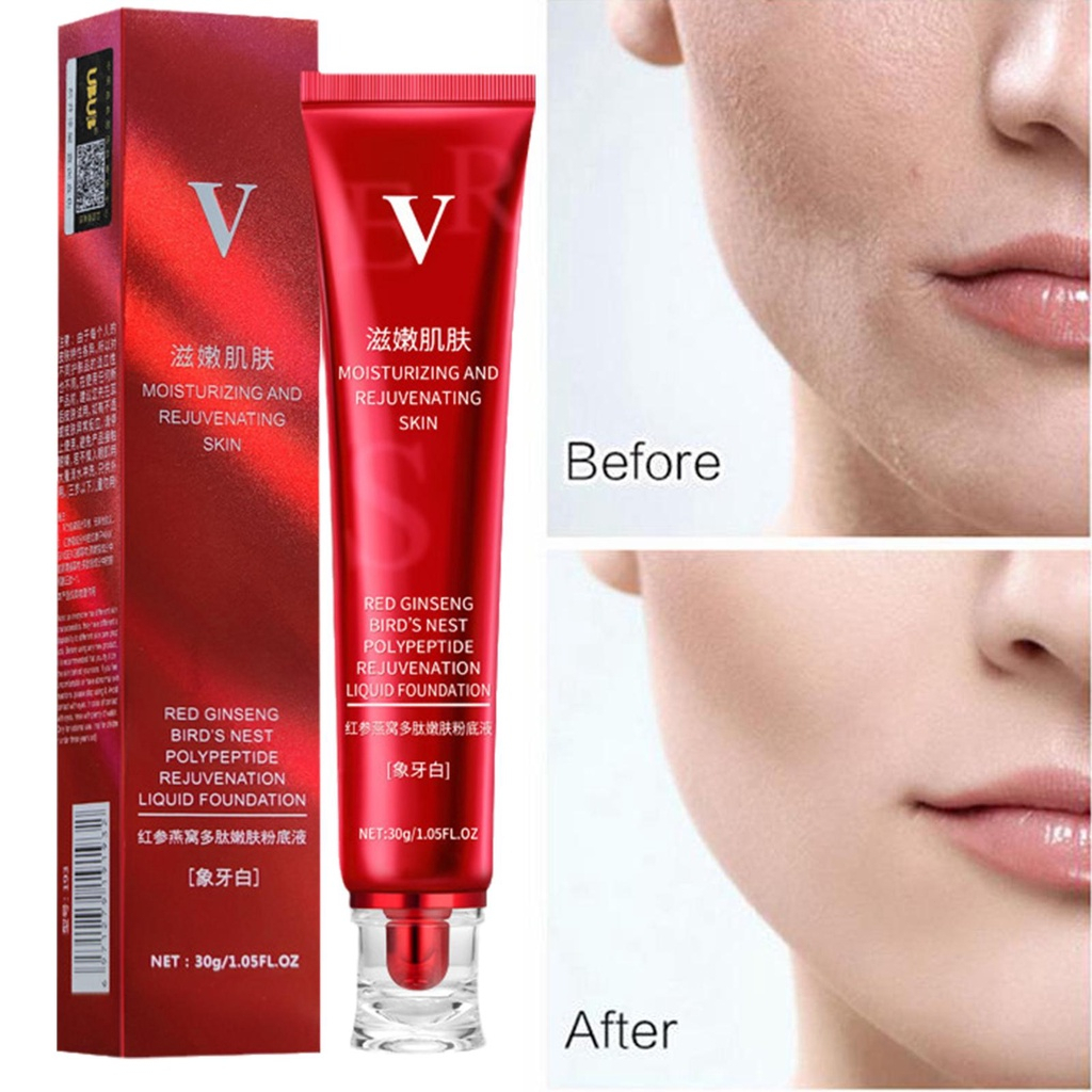 [COD]Kosmetik Viral Liquid Foundation Red Ginseng Moisturizing And Rejuvenating Skin-GY