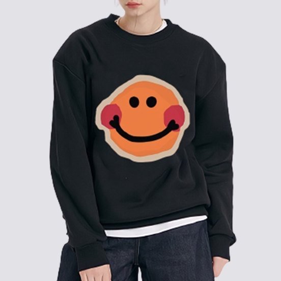 XiaoZhaiNv Korean Style Style Smiley Face Pattern Lengan Panjang Baju Sweater Wanita