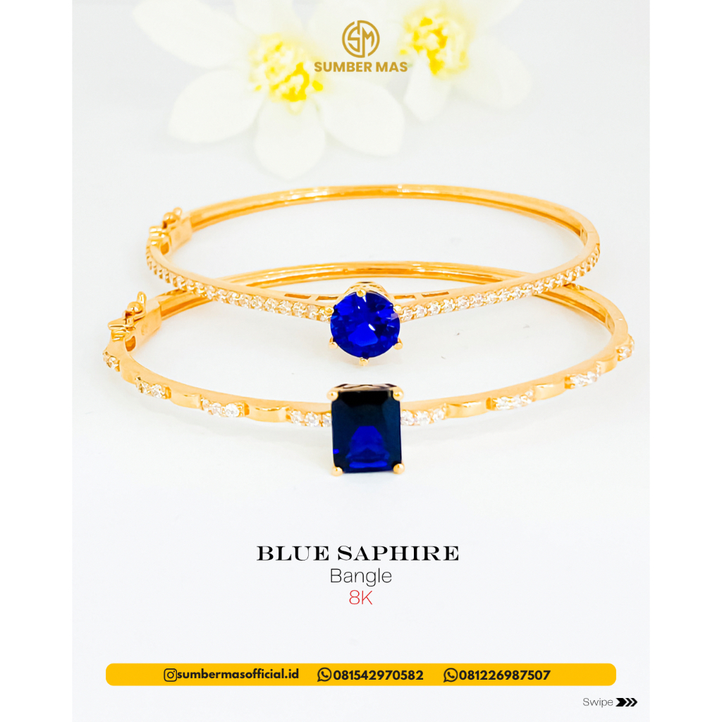 GELANG BLUE SAPPHIRE 8K - SUMBER MAS