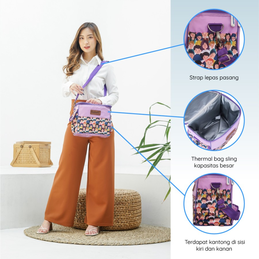 Gabag Pink Camo/Nara/Gaia Single Sling Series - Cooler bag