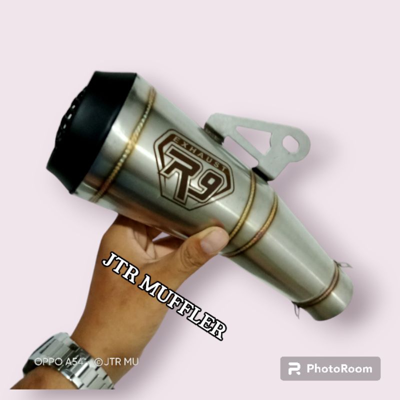 Silincer Slincer Knalpot R9 gp series inlet 50mm untuk ninja 250 fi R25 Cbr 150r R15 v3 Vixion Gsx r