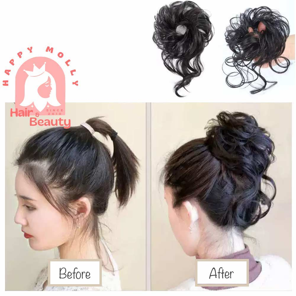 Fun Bun Wig Cepol - Konde Karet Rambut Wanita Korea - Sanggul Instant W8231 ( Group )