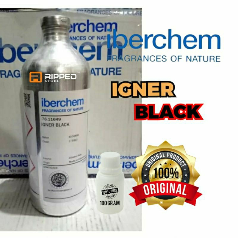 (100ML) BIBIT PARFUM MURNI IGNER BLACK BY IBERCHEM ORIGINAL