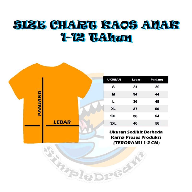 Kaos Polos Anak Perempuan/Lakilaki usia 3-12 tahun bahan adem