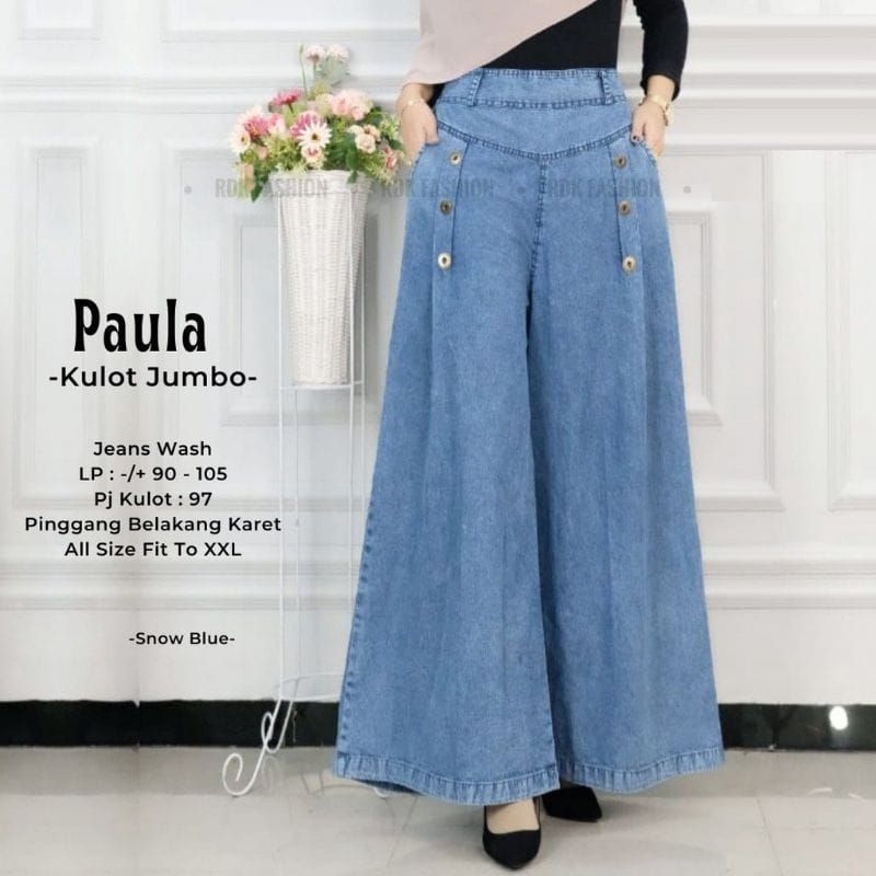 Latopia_ Kulot Alaska Jumbo Big Size // Celana Kulot Paula Jeans // Palazzo Kulot Paula Payung