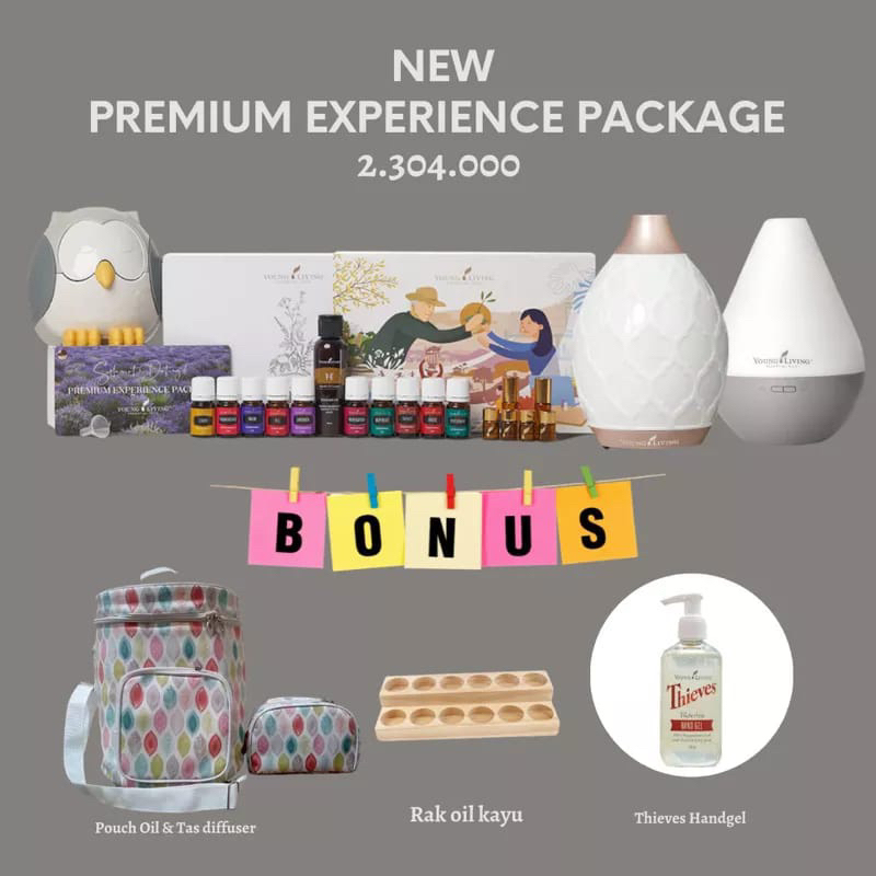 Paket Lengkap Premium Essential Oil dan Diffuser dessertmist dan dewdrop young living Free Tas diffu