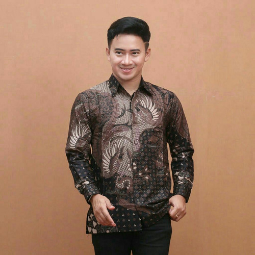 Batik Pria Lengan Panjang BSWART HRB026 Kenongo Hem Seragam Kerja Batik