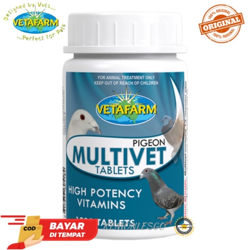 MULTIVET VETAFARM TABLET VITAMIN LENGKAP BURUNG MERPATI