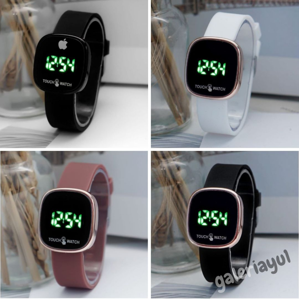 Jam Tangan Pria Wanita LED Digital  Rubber Touch Screen Electronic Fashion Premium L8