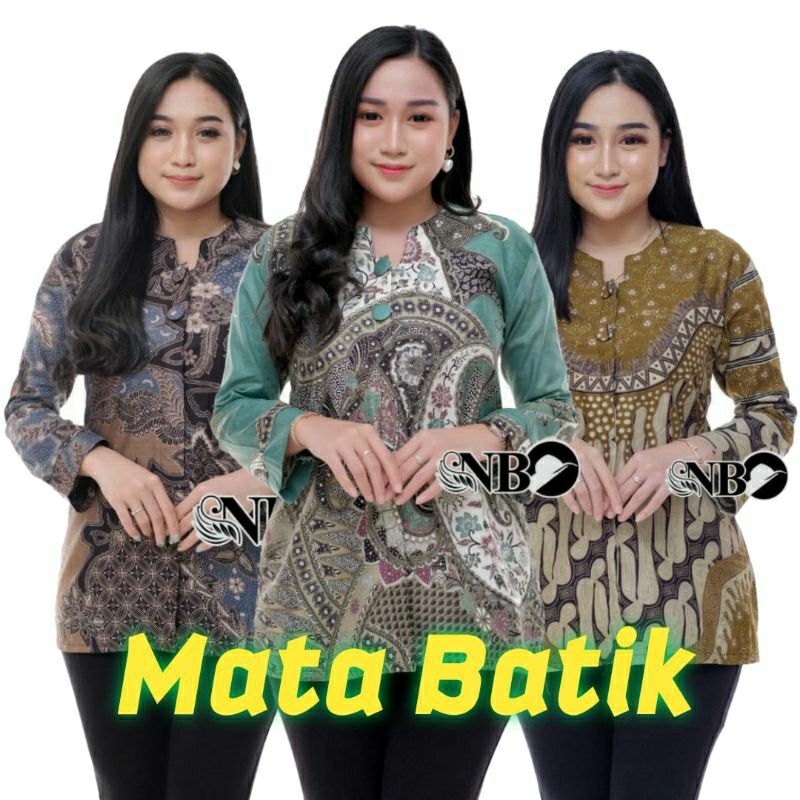 Baju Batik Wanita Modern M L XL XXL Jumbo Atasan Batik Kerja Wanita Kantor Blouse Batik Seragam Batik Modern