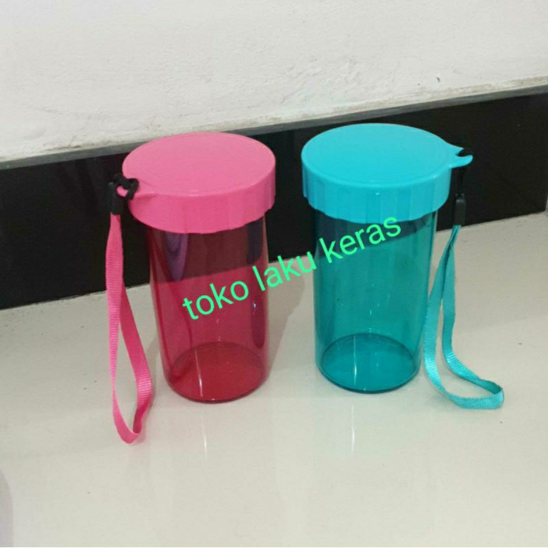 Tupperware Small drinking flask (1) - wadah botol air minum semi kaca dengan strap