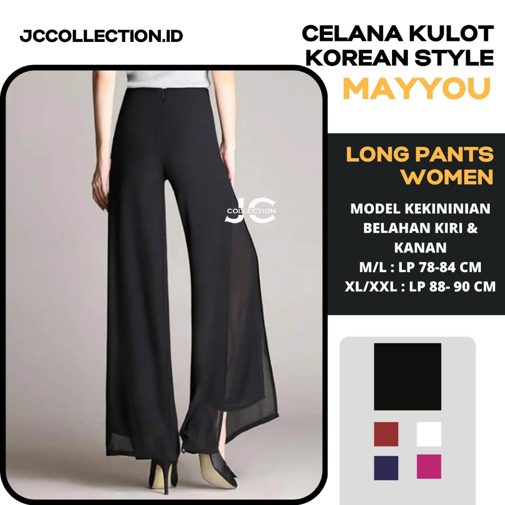 Celana Panjang Wanita Korea Sifon Chiffon Pants / Stice Pants / Celana Kulot MayYou - JCCollections