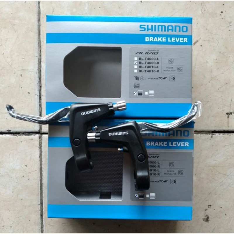 HANDEL HANDLE REM SEPEDA MEKANIK VBRAKE V BRAKE LEVER SHIMANO ORIGINAL ALIVIO BL T4000 MTB LIPAT