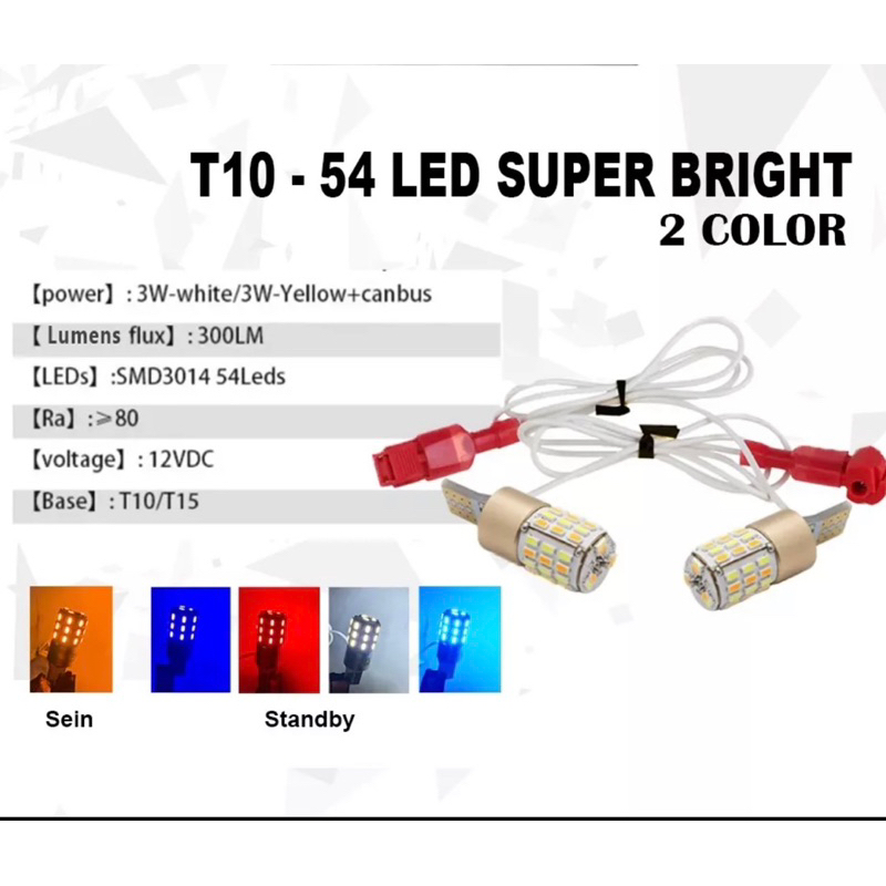 Lampu Led T10 2 Mode 2 warna sein dan senja Motor Nmex Aerok Pcx Adv Model Luminos