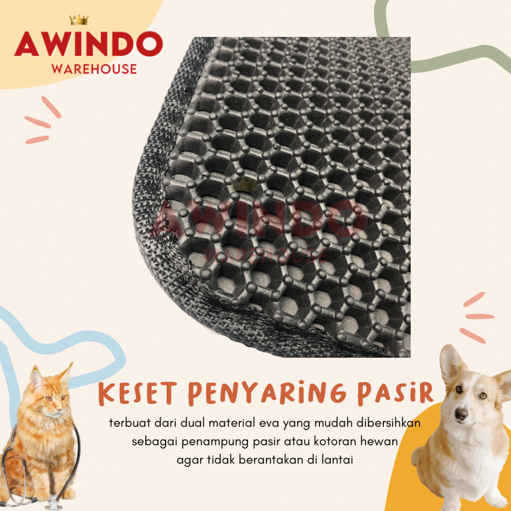 KESET EVA - Alas Keset Penyaring Pasir Hewan Kucing Pet LItter Mat Foldable Double Layer