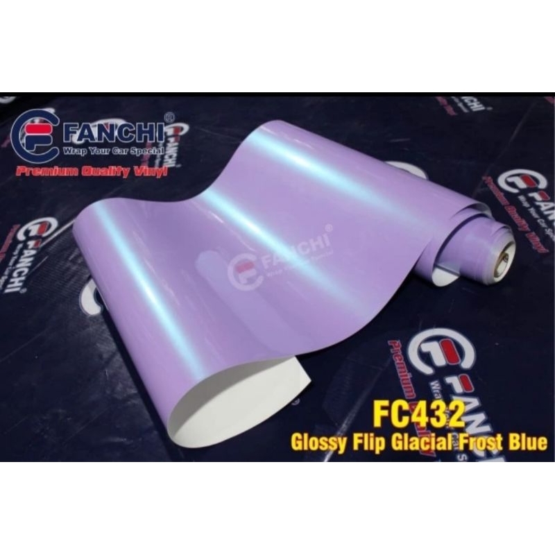 50cm Sticker Fanchi FC432 Magic Candy Glossy Flip Glacial Frost Blue Premium Wrap setengah meter