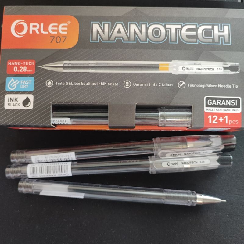 

Pulpen/ Bolpoin/ Bolpen Orlee Hitech Nanotech Tinta Hitam 0,28mm 1 Pack (isi 12+1pcs)