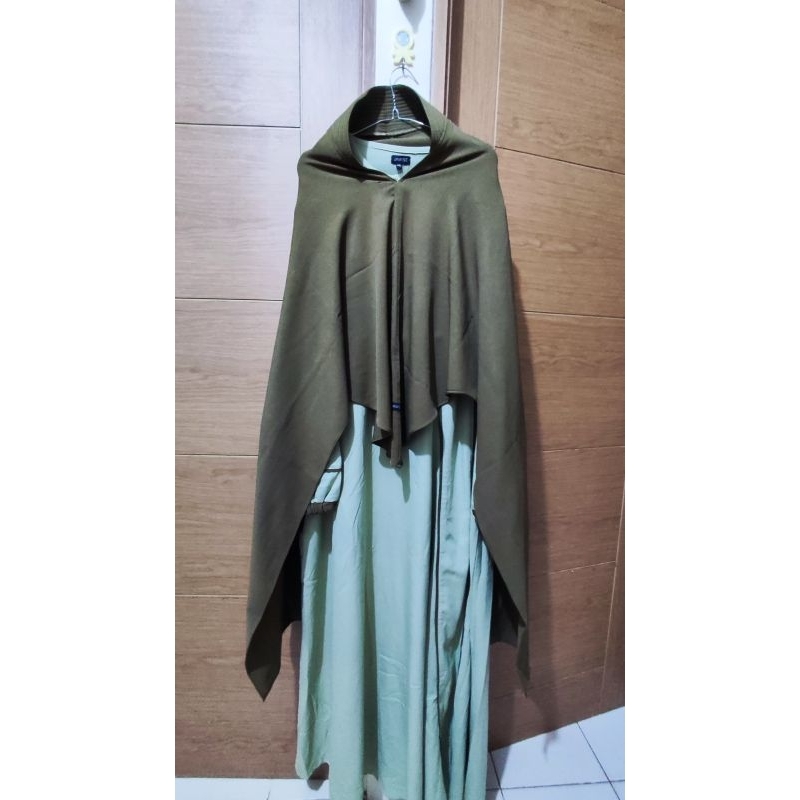 Jamise Syari Set Gamis Dress Khimar Hannah Series Avocado XXL Preloved PL cek other brand Buttonscar