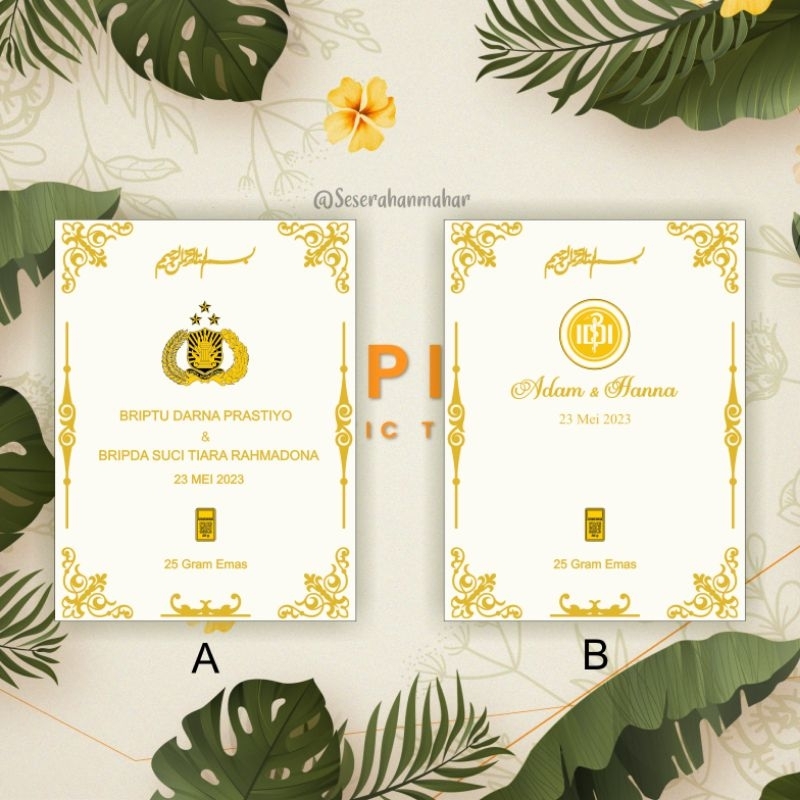 Dekorasi Mahar Profesi | Dekorasi Mahar Akrilik Gold mirror