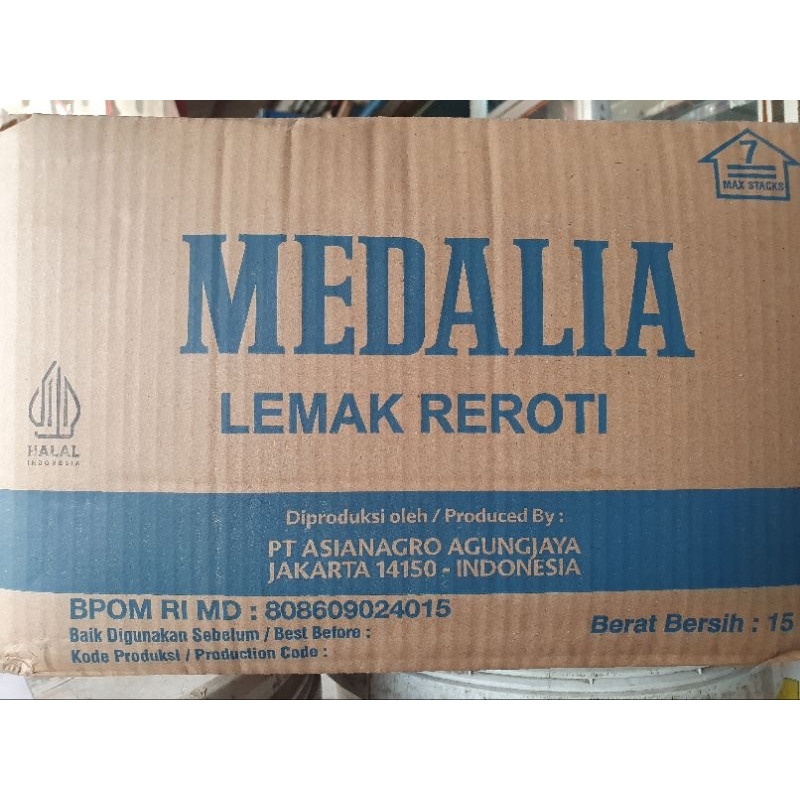 

mentega MEDALIA Menara PUTIH tawar 15kg / shortening baker's fat karton 15 kg kargo