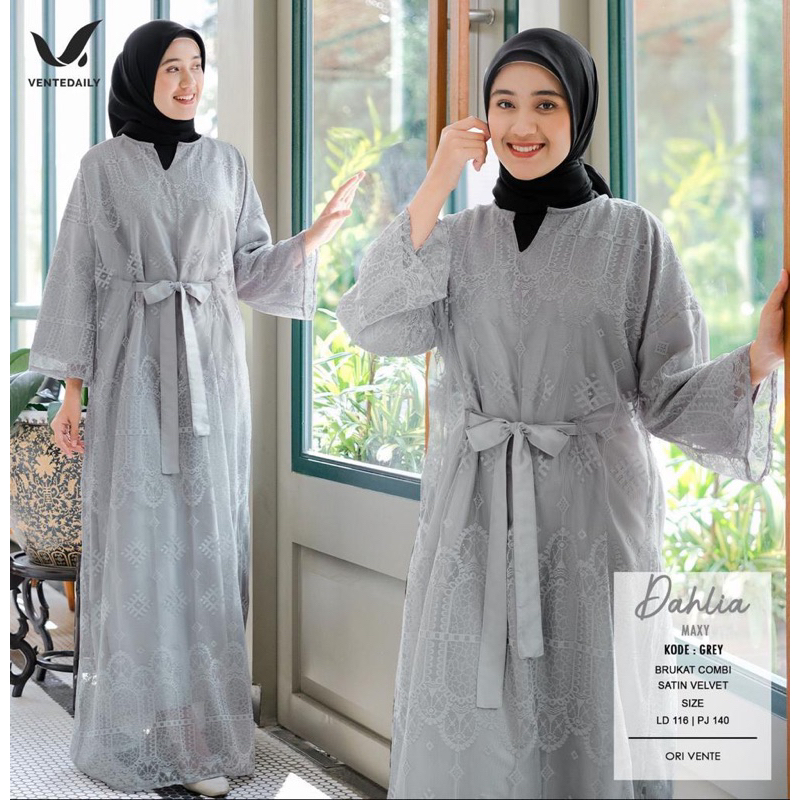 DAHLIA MAXY BY VENTE DAILY / GAMIS BRUKAT CHANTILI JUMBO / GAMIS KONDANGAN / LACE DRESS
