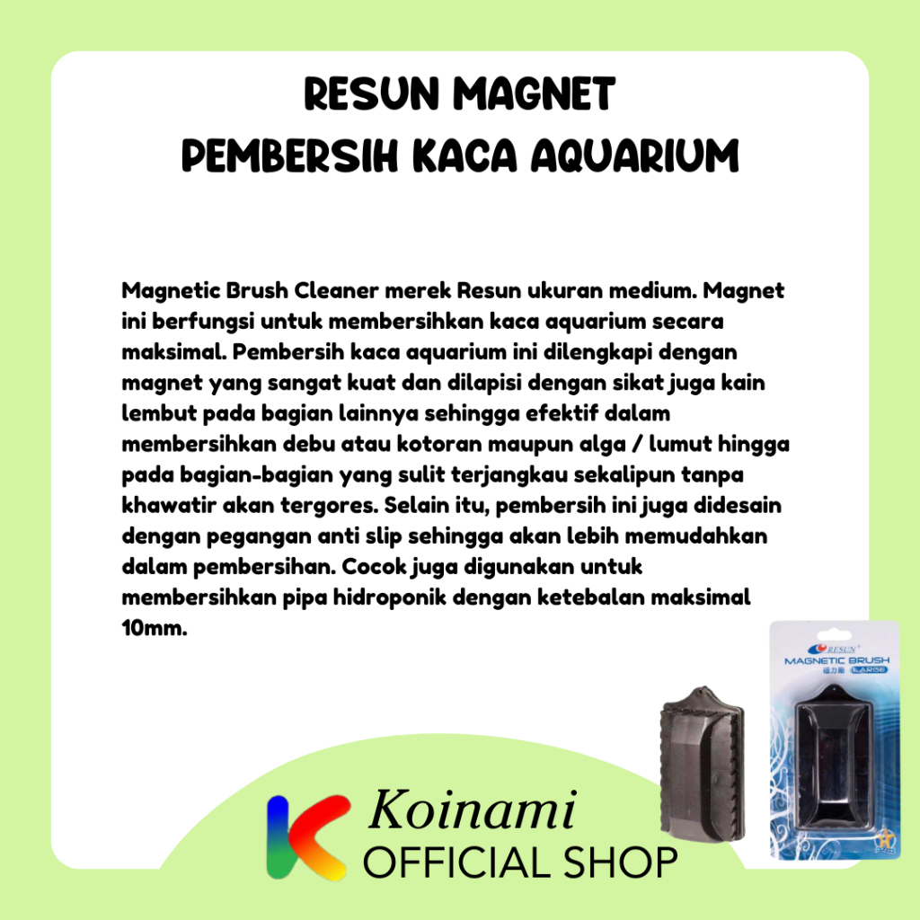 RESUN MAGNET L / pembersih kaca aquarium / aqua scape / hewan / ikan koi arwana / acc