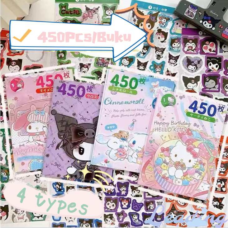 

450Pcs Stiker Kartun Sanrio Kuromi Melody Lucu Untuk DIY Scrapbook / Jurnal / Diary-Le