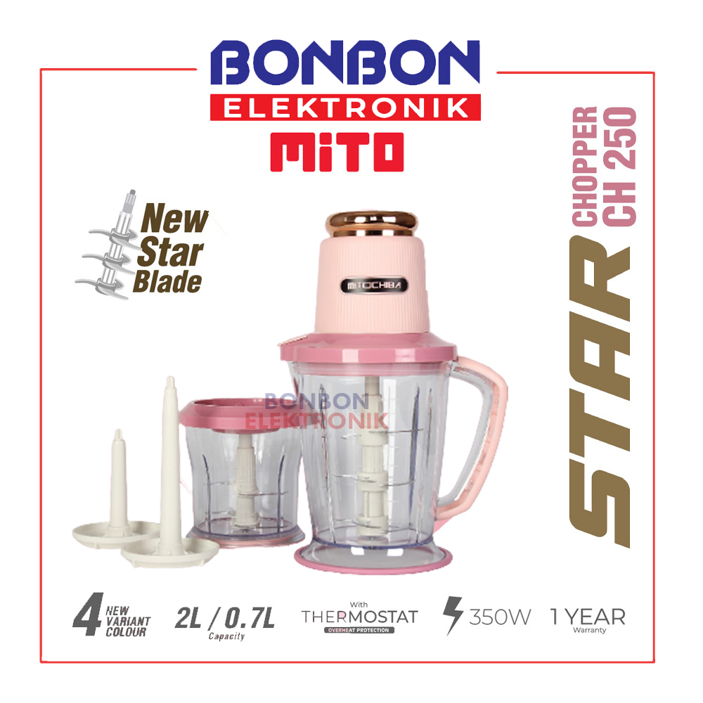 MITOCHIBA Food Chopper CH-250 STAR Series 2L (PINK RUSH) / CH250