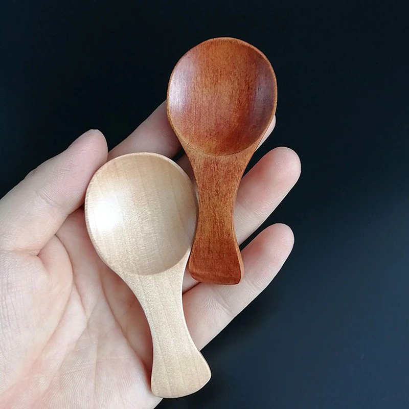 Sendok Bumbu Kecil Bahan Kayu Mini Wooden Spice Spoon 4 PCS - RR-21 - Brown