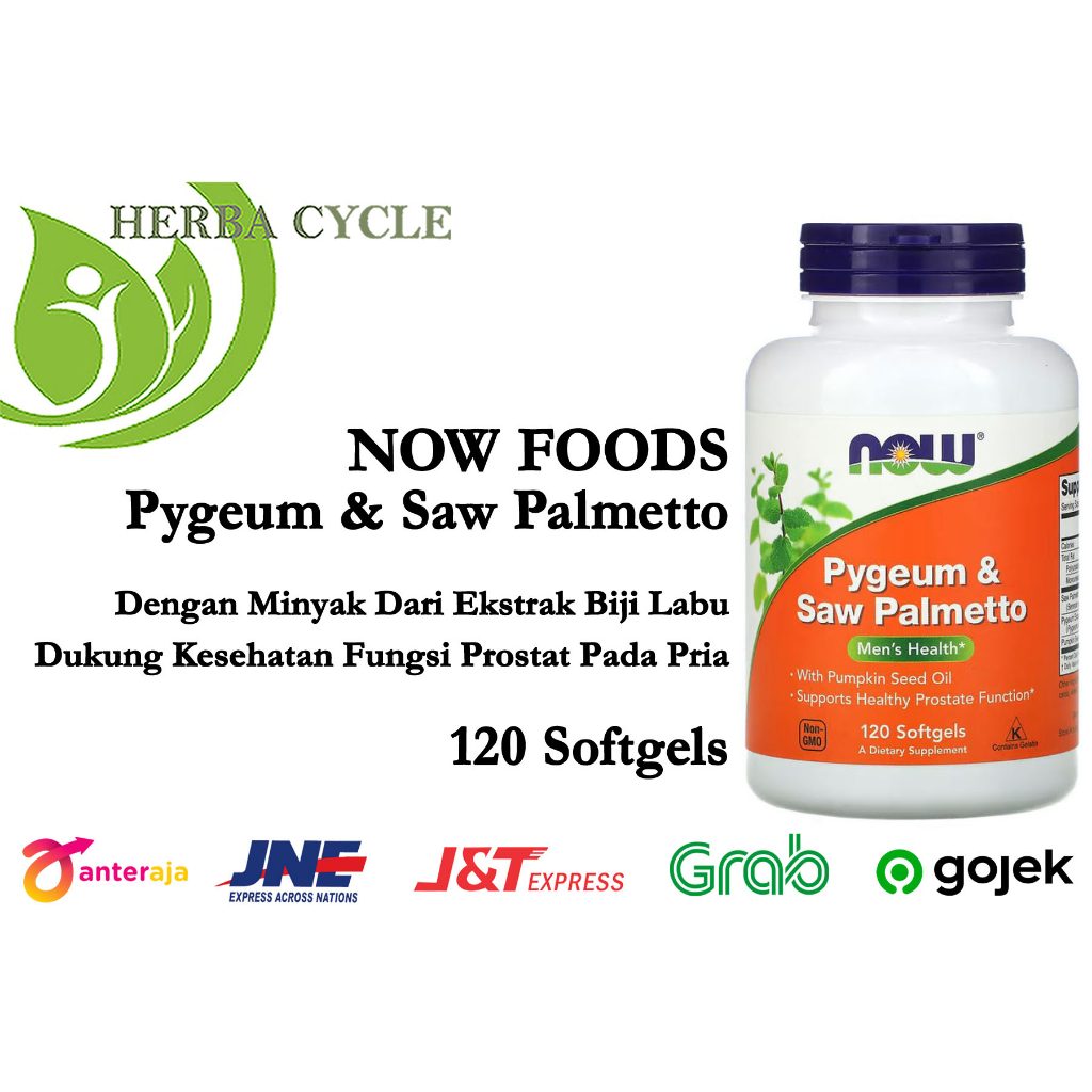 Now Food Pygeum Saw Palmetto 120 Softgels kesehatan prostat pria Now Pygeum Saw Palmetto