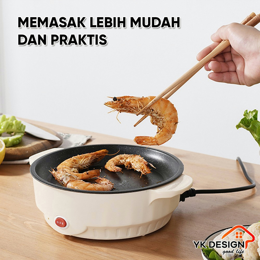 YUN Mall  Grill Pan Panggangan BBQ Panci Listrik Anti Lengket Kekuatan Api Ganda Bagian Bawah Pembuangan Panas